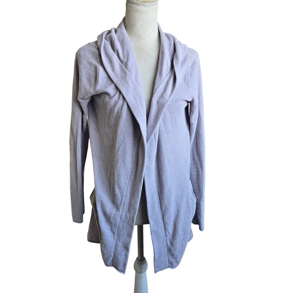 Barefoot Dreams Size XS Lavender Purples Super Soft Open‎ Front Hooded Sweater